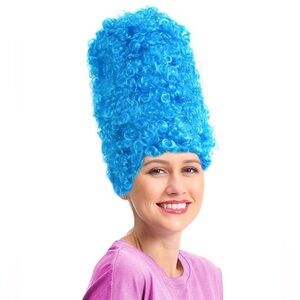 Vibrant Blue Curly Wig